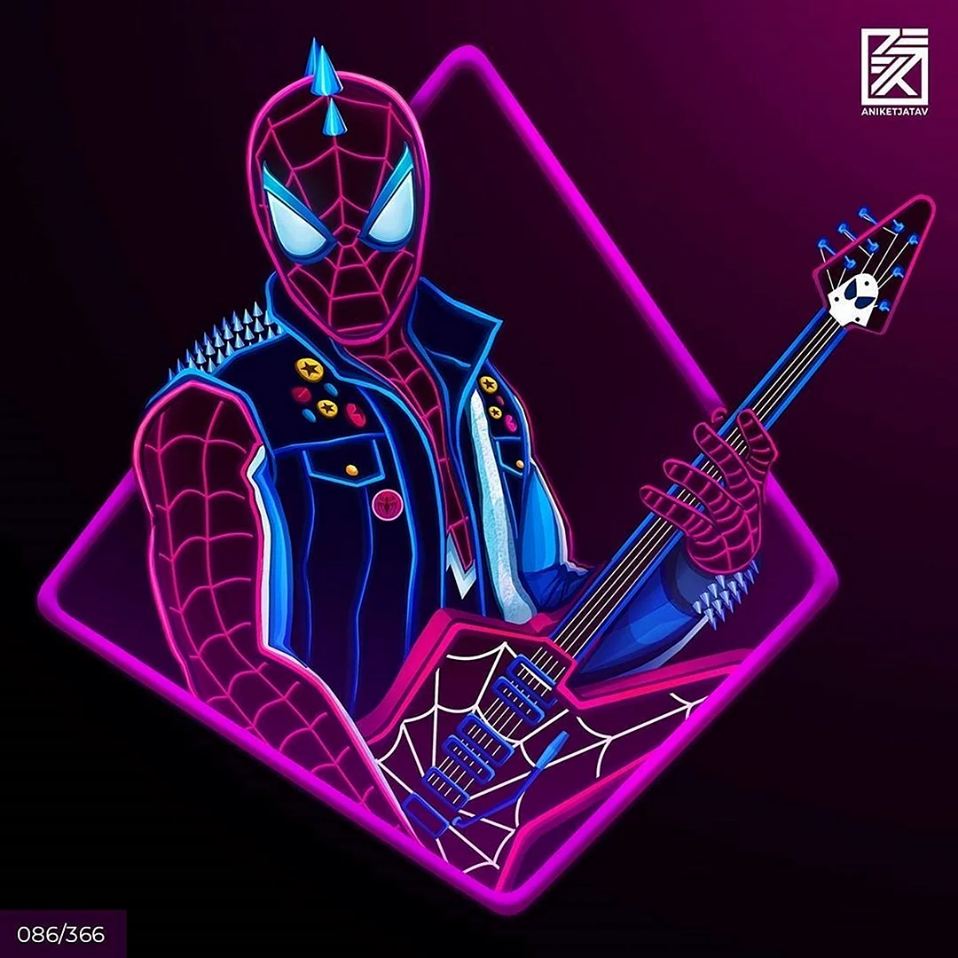 Hombre Araña Neon Wallpaper