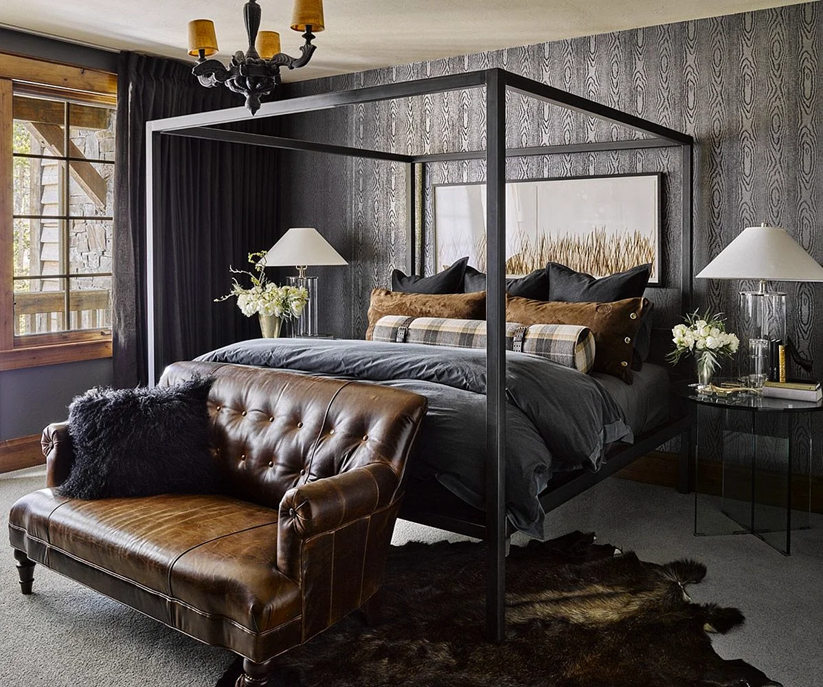 Industrial Style Masculine Bedroom Wallpaper