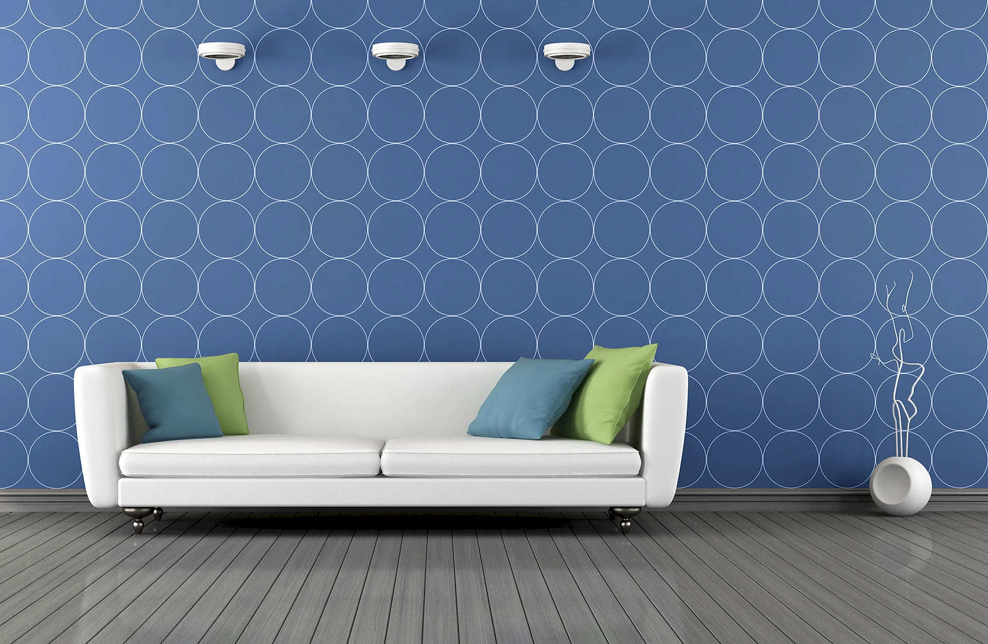 Interior Design Blue Wall Wallpaper