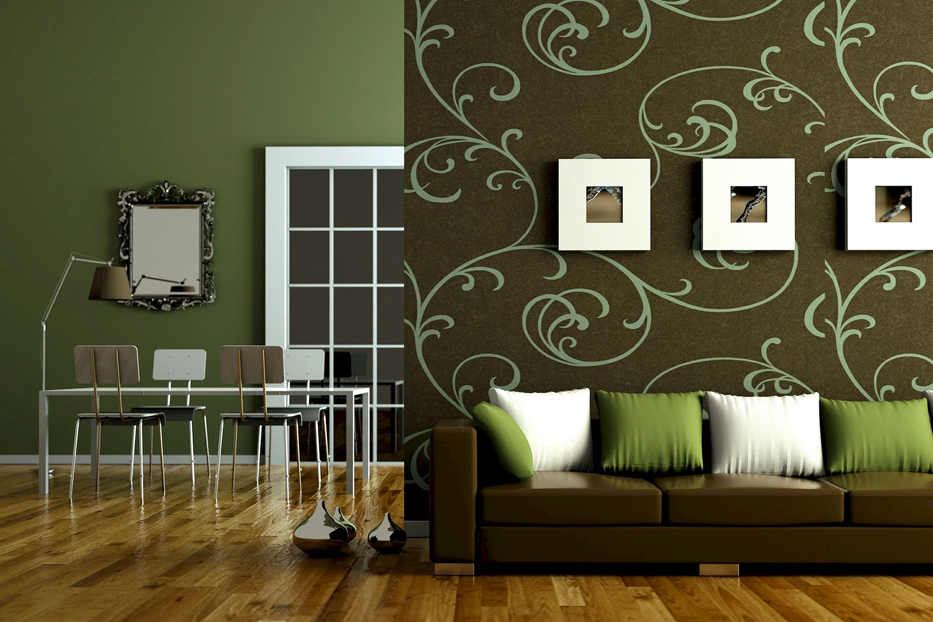 Interior Design Wall Green Wallpaper
