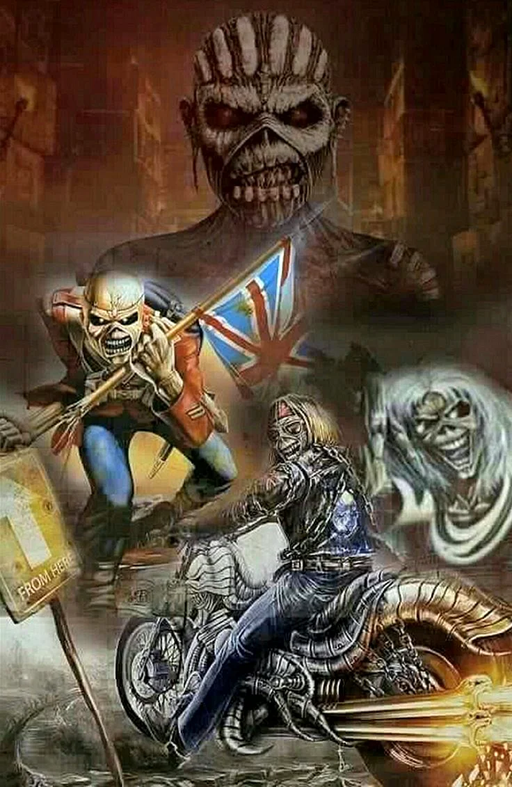 Iron Maiden Band Poster Wallpaper For iPhone
