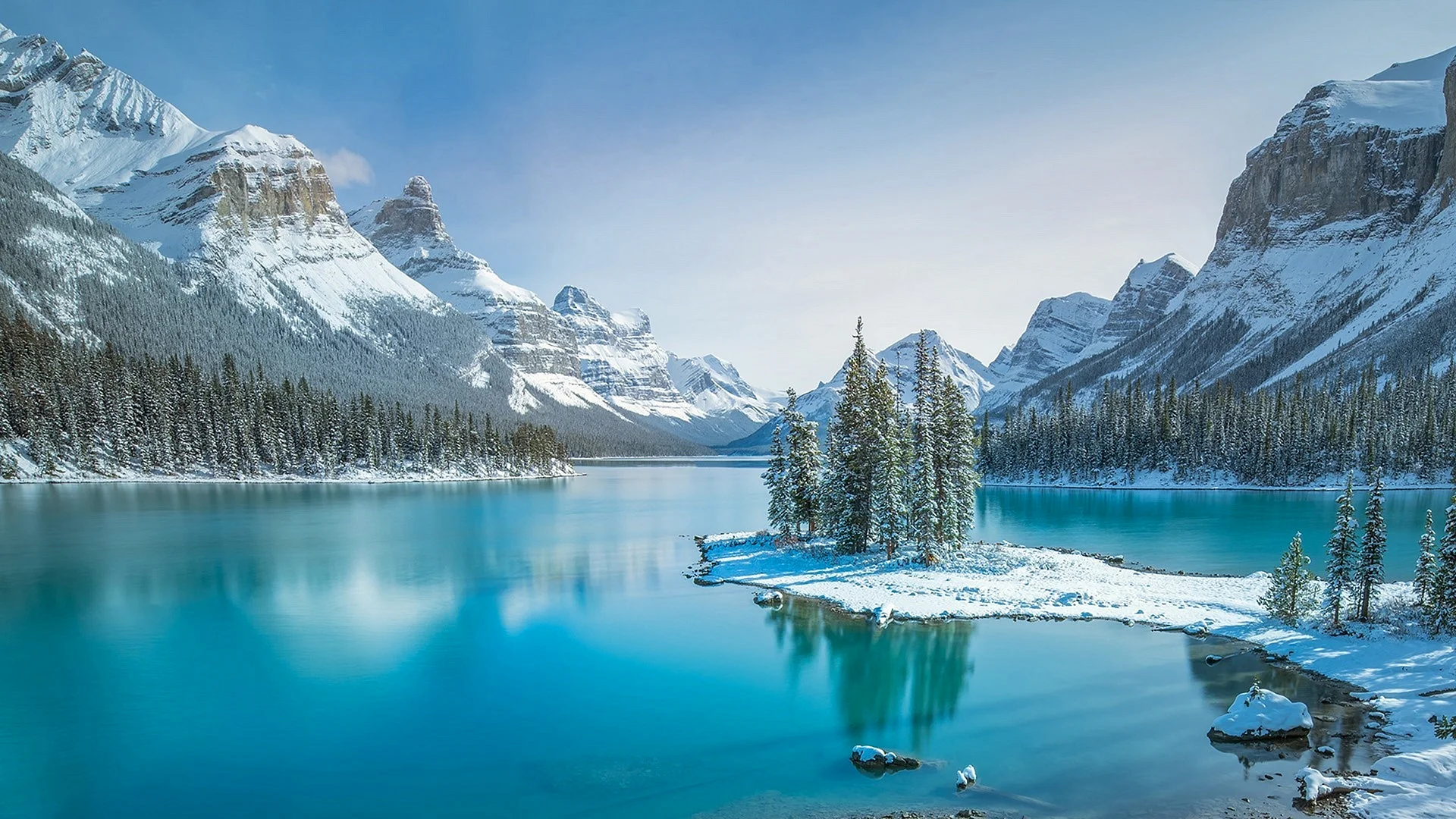 Jasper National Park Alberta Canada Winter Wallpaper