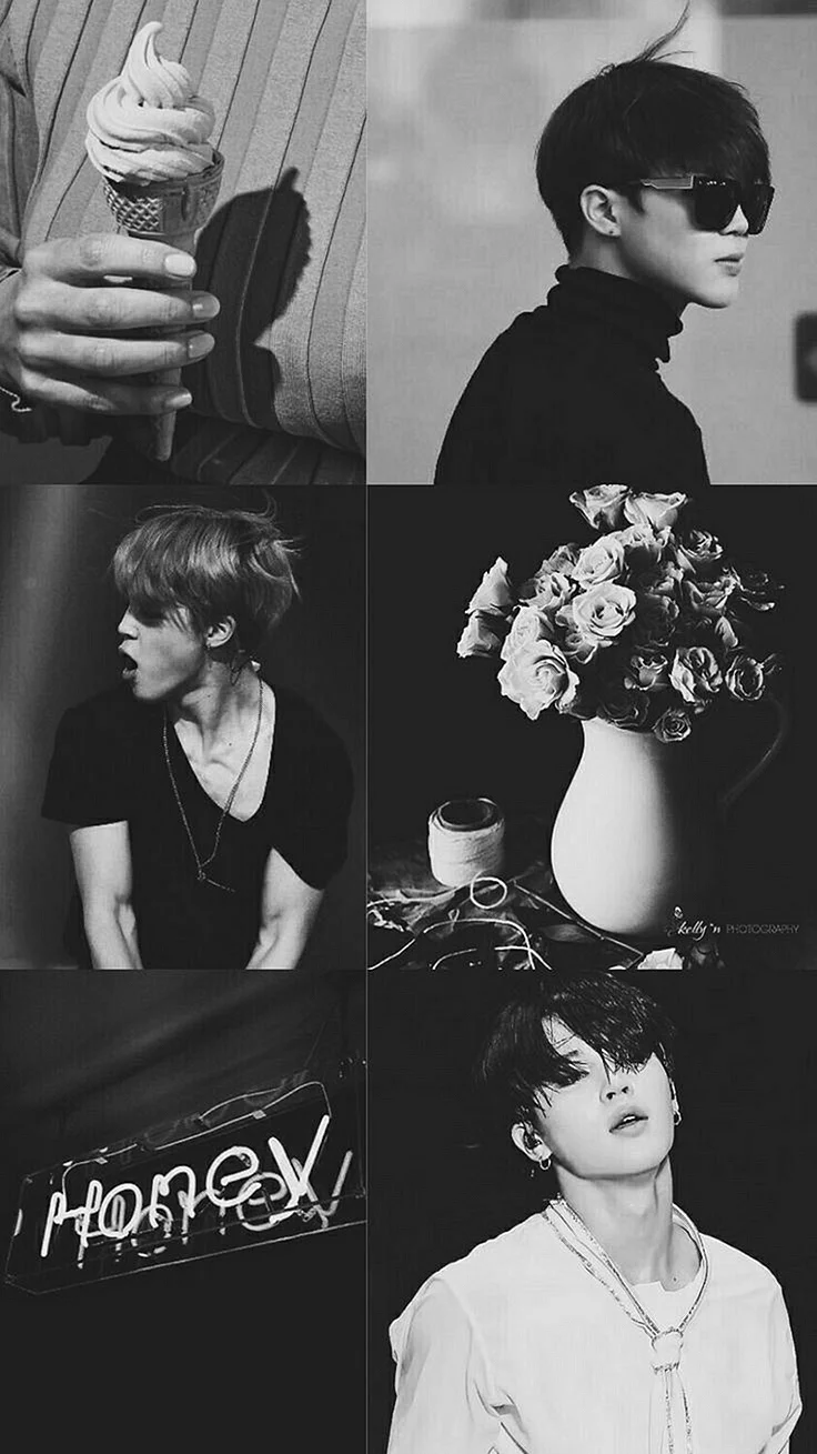 Jimin Black And White Wallpaper