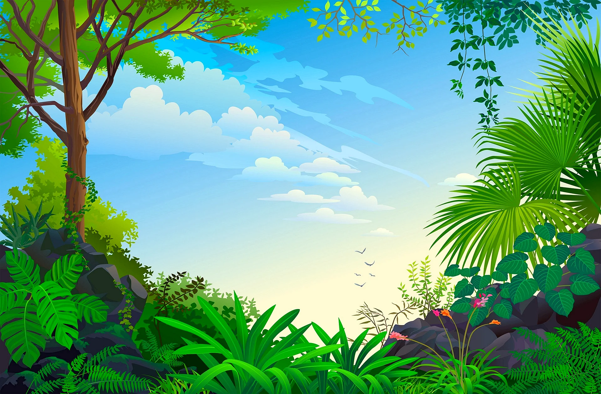 Jungle Background Vector Wallpaper