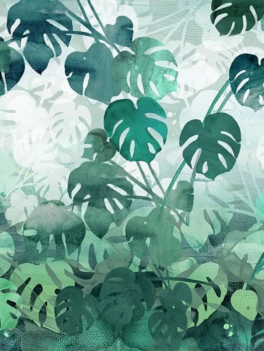 Jungle Leaf Pattern Wallpaper