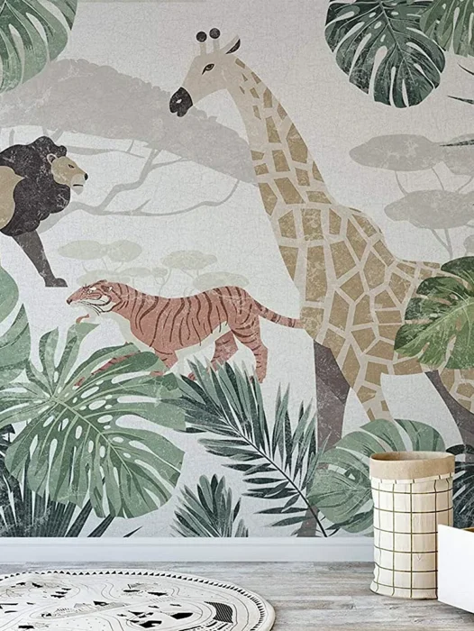 Jungle Safari Animals Children Room Wall Mural Wallpaper