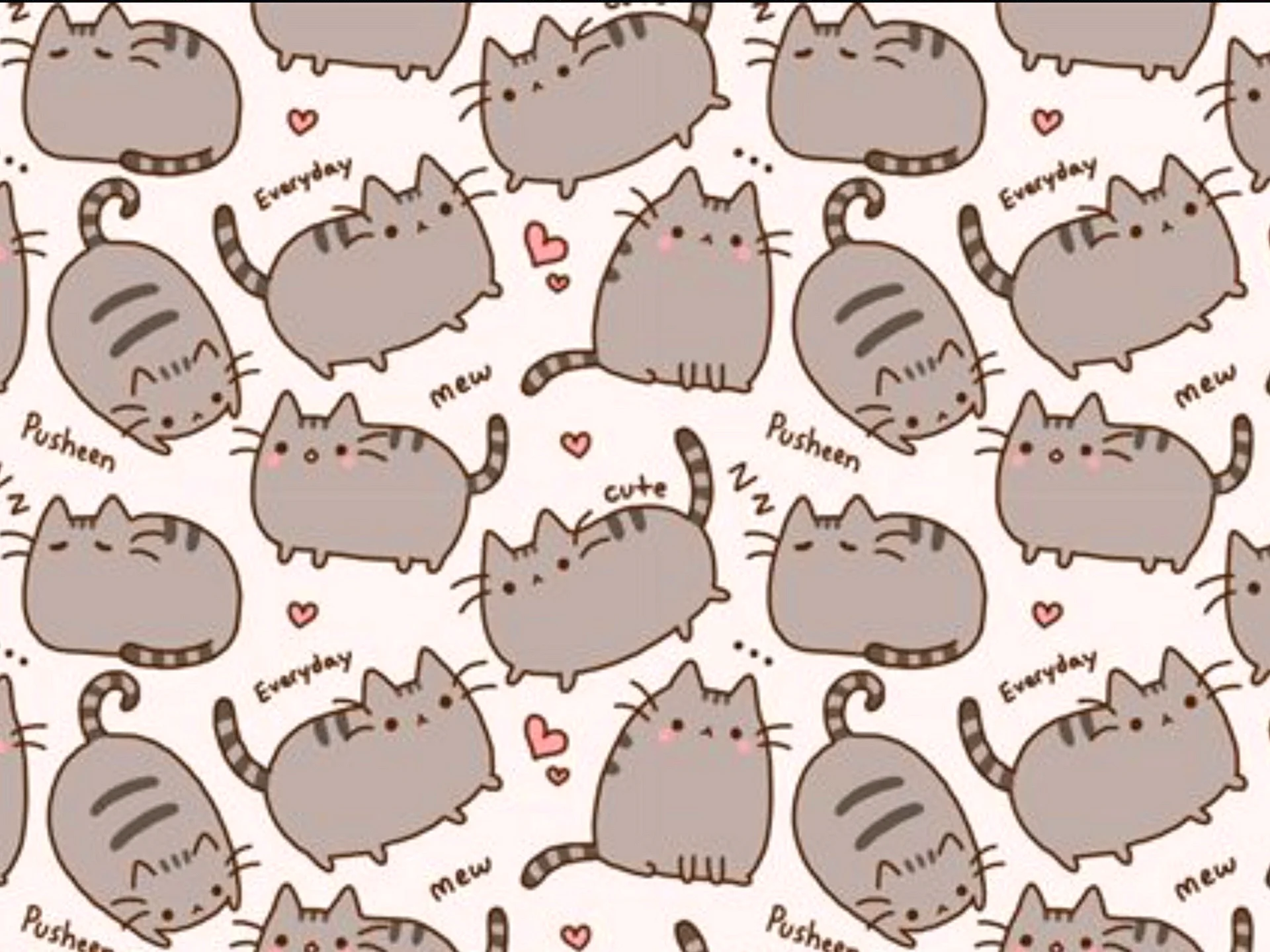 Kawaii Cat Pattern Wallpaper