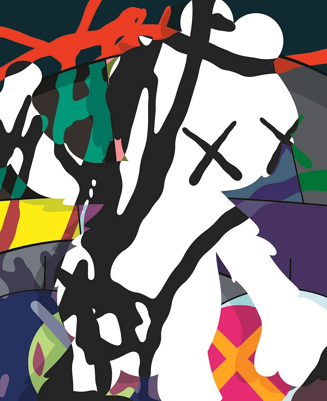 Kaws Paint Wallpaper For iPhone