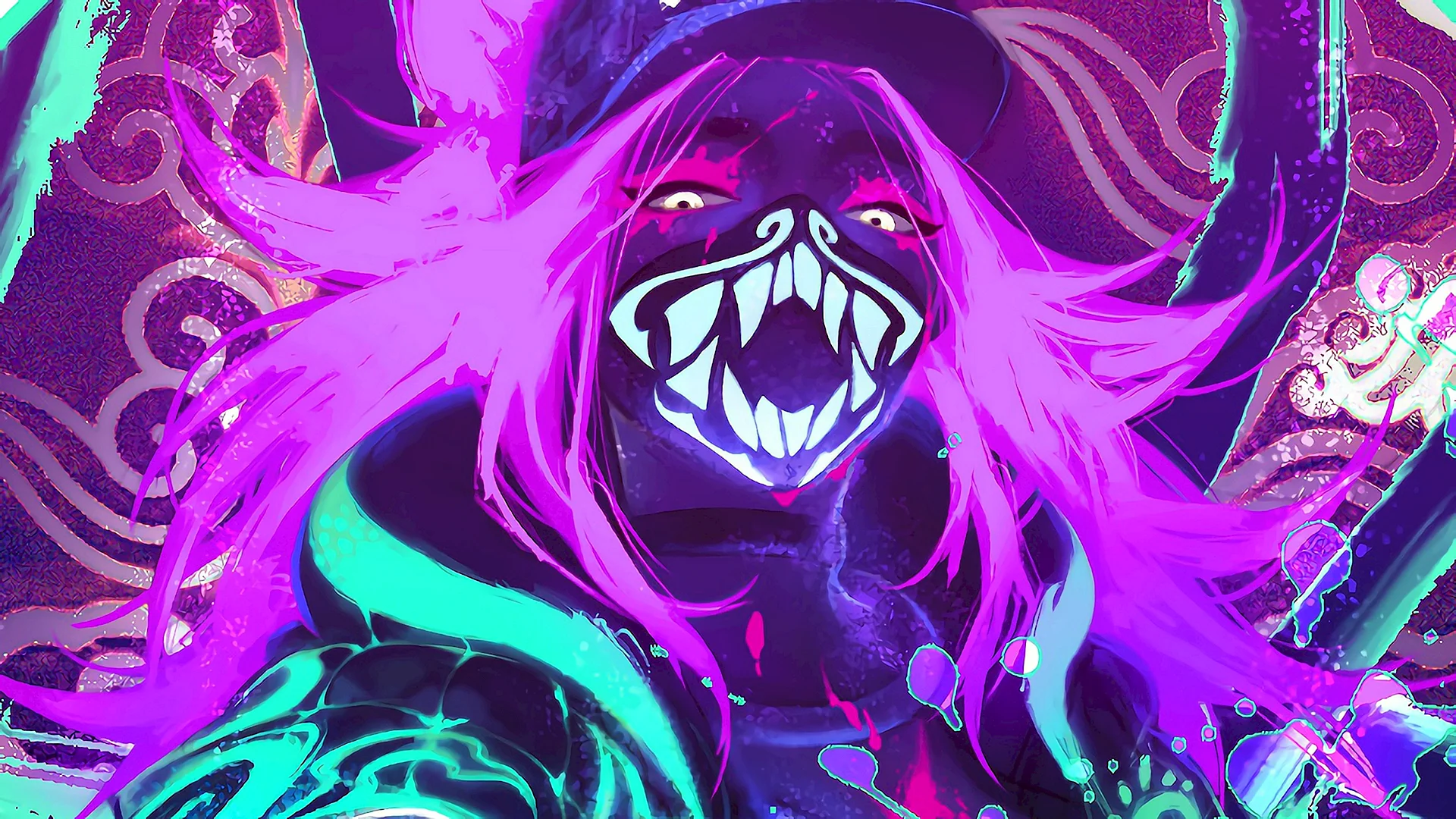 Kda Akali Neon Wallpaper