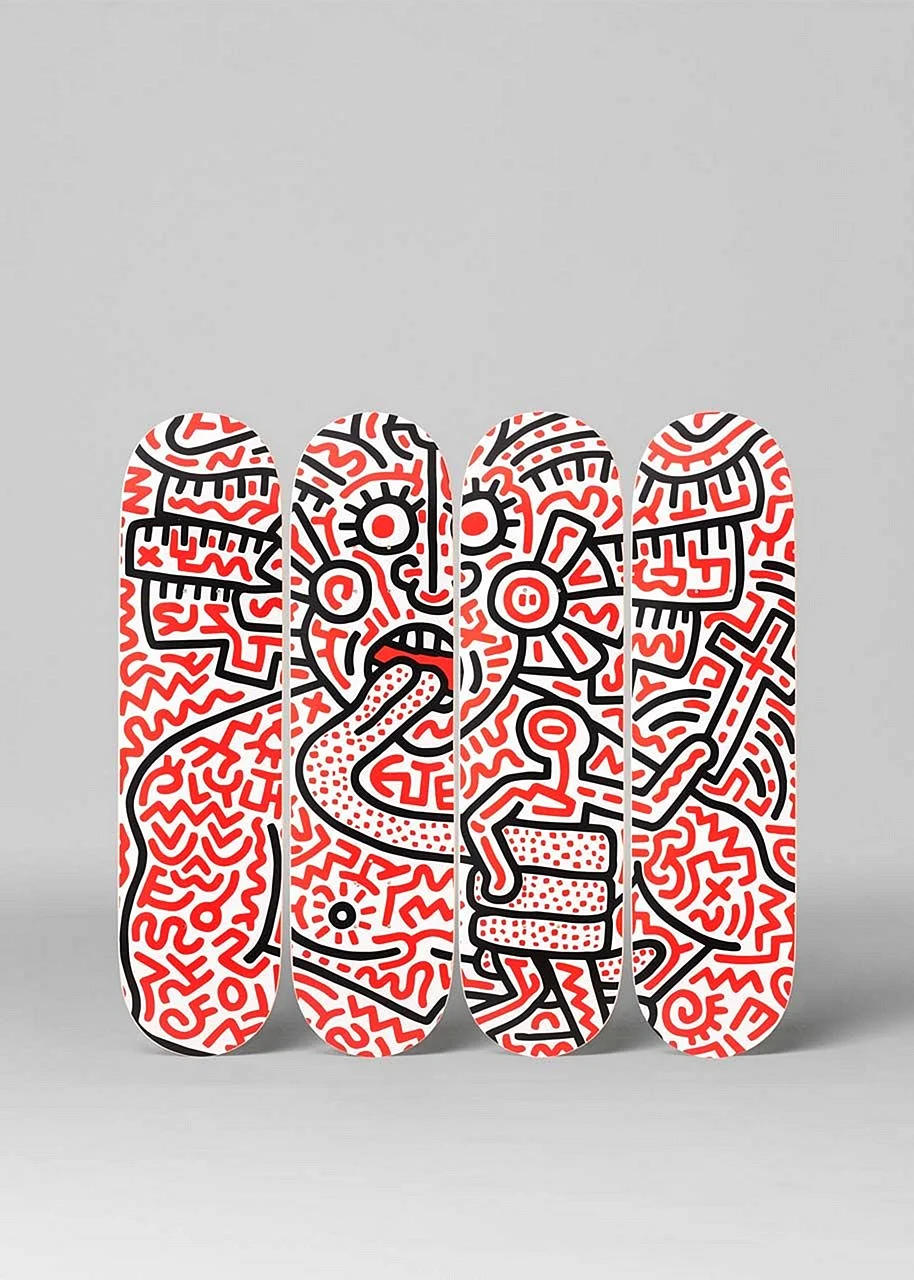 Keith Haring 3 Eyes Monochrome Wallpaper For iPhone