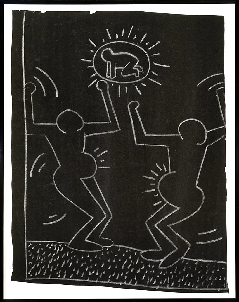 Keith Haring Black Wallpaper For iPhone