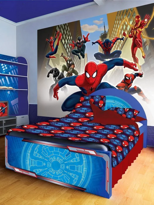 Kids Room Wall Design Spiderman Wallpaper