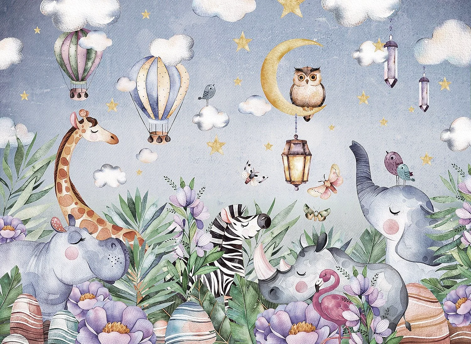 Kids Safari Wall Mural Wallpaper