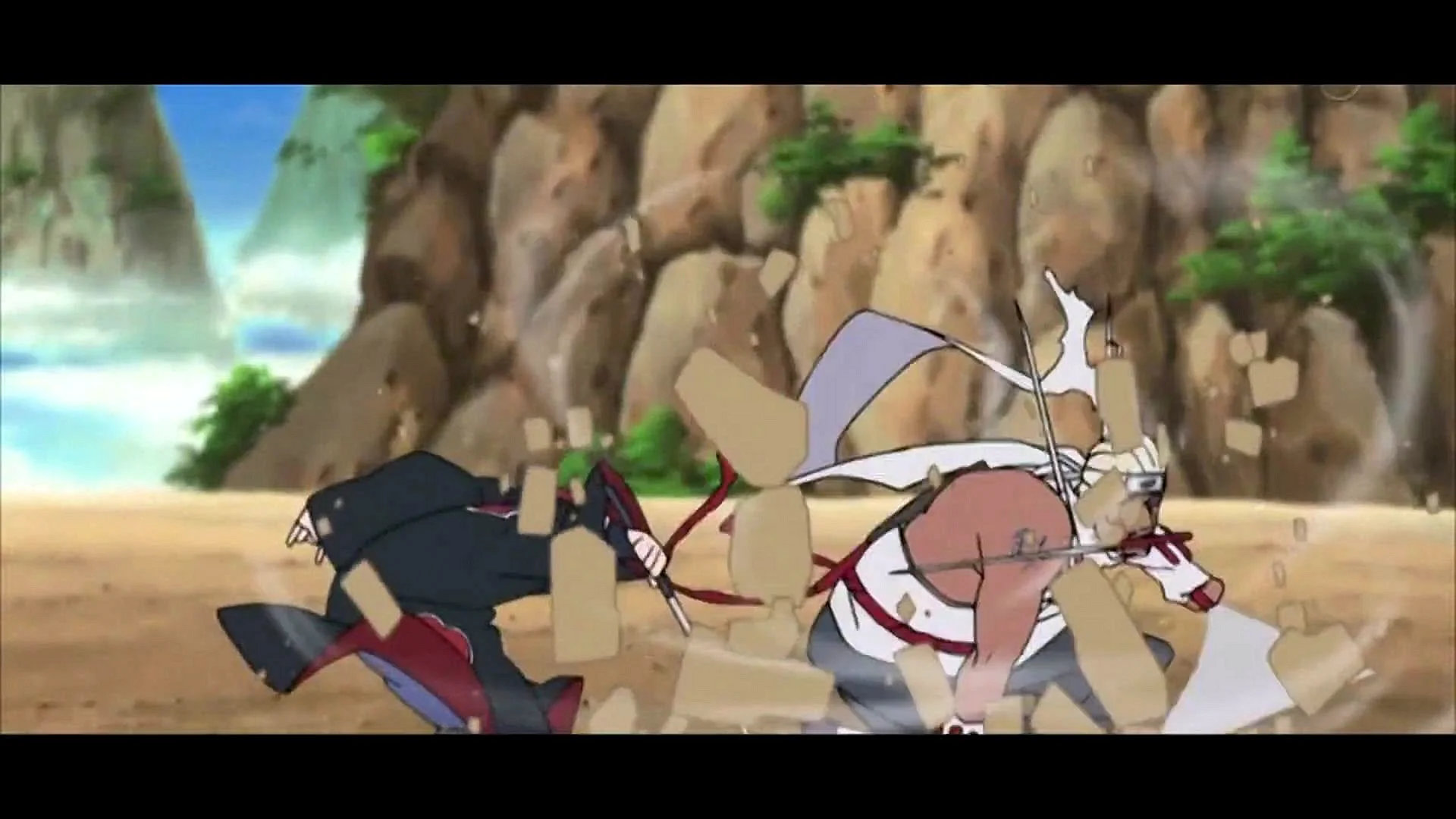 Killer Bee Vs Sasuke Wallpaper