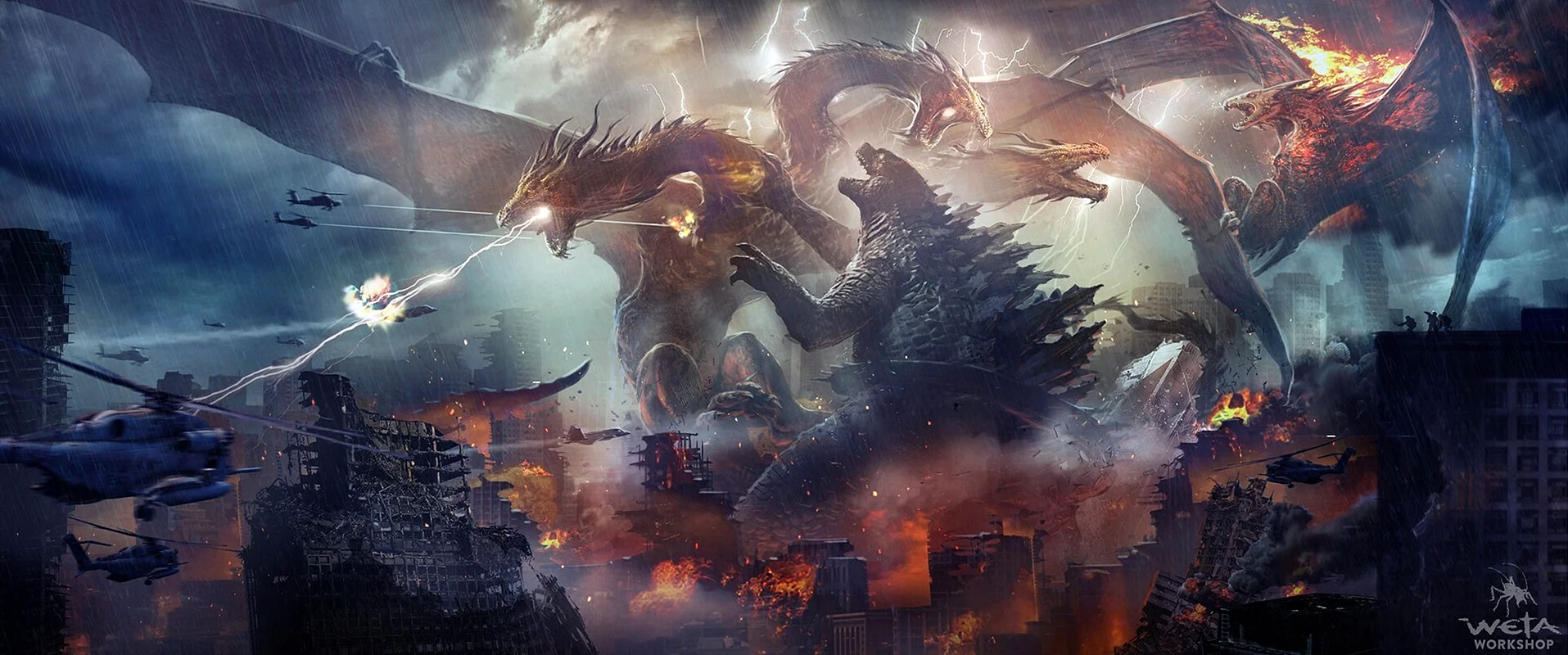 King Ghidorah Vs King Kong Wallpaper