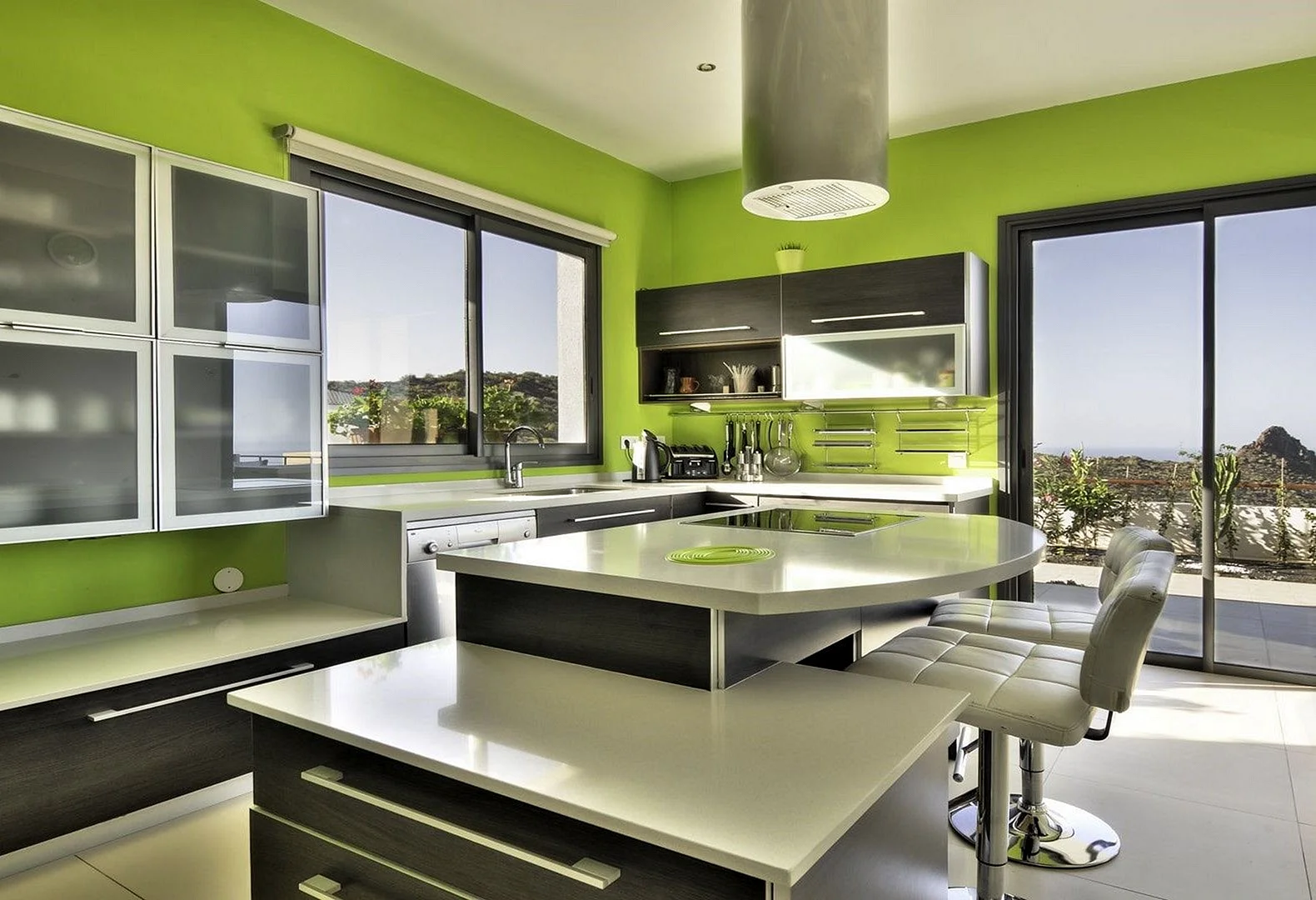 Kitchen Design Green Wallpaper