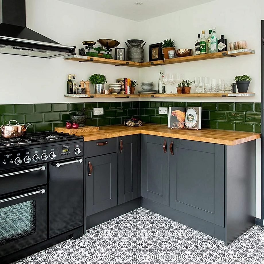 Kitchen Green Dark Vibes Wallpaper
