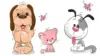 Kitten And Puppies Cartoon Background Wallpaper