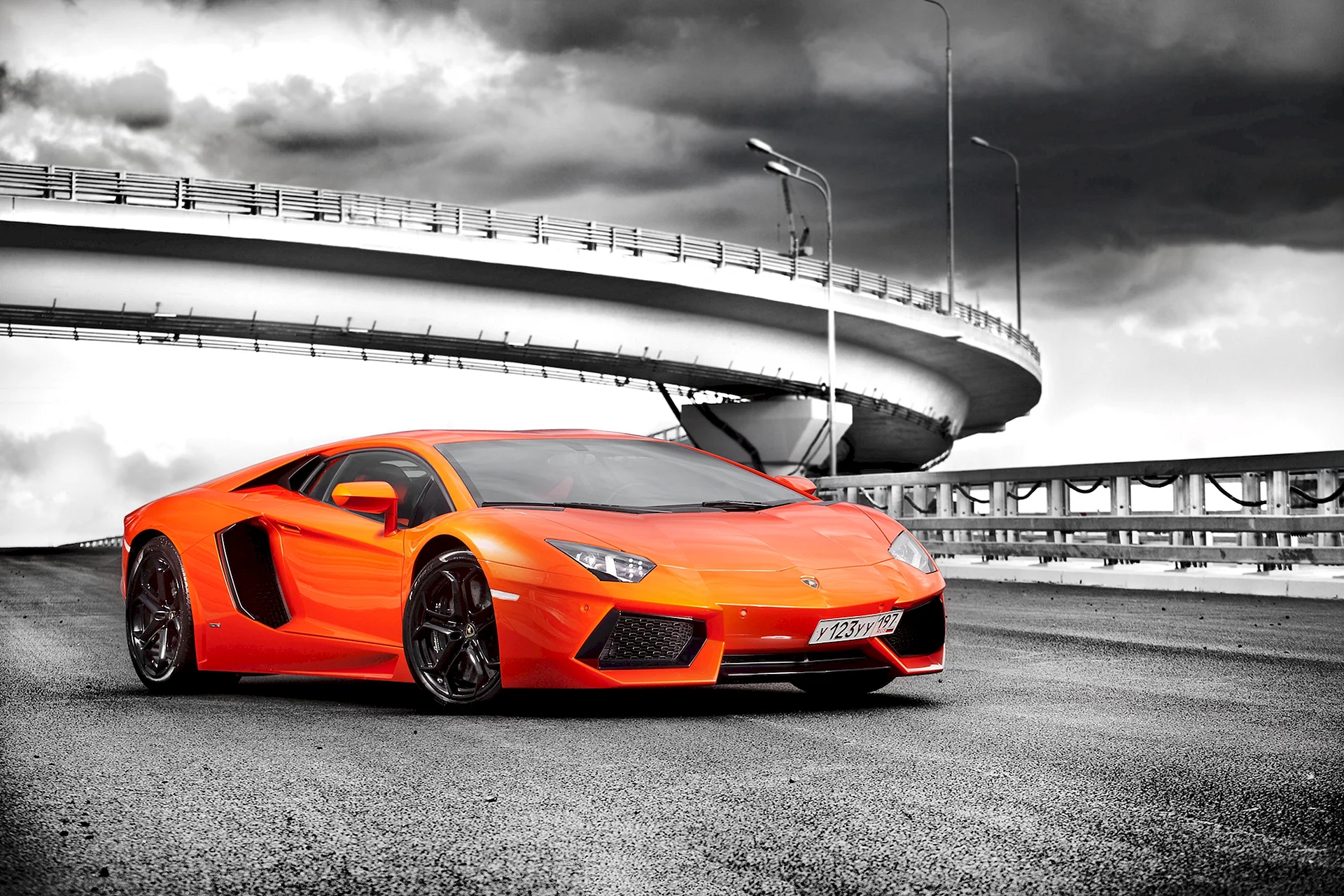 Lamborghini Aventador Orange Wallpaper