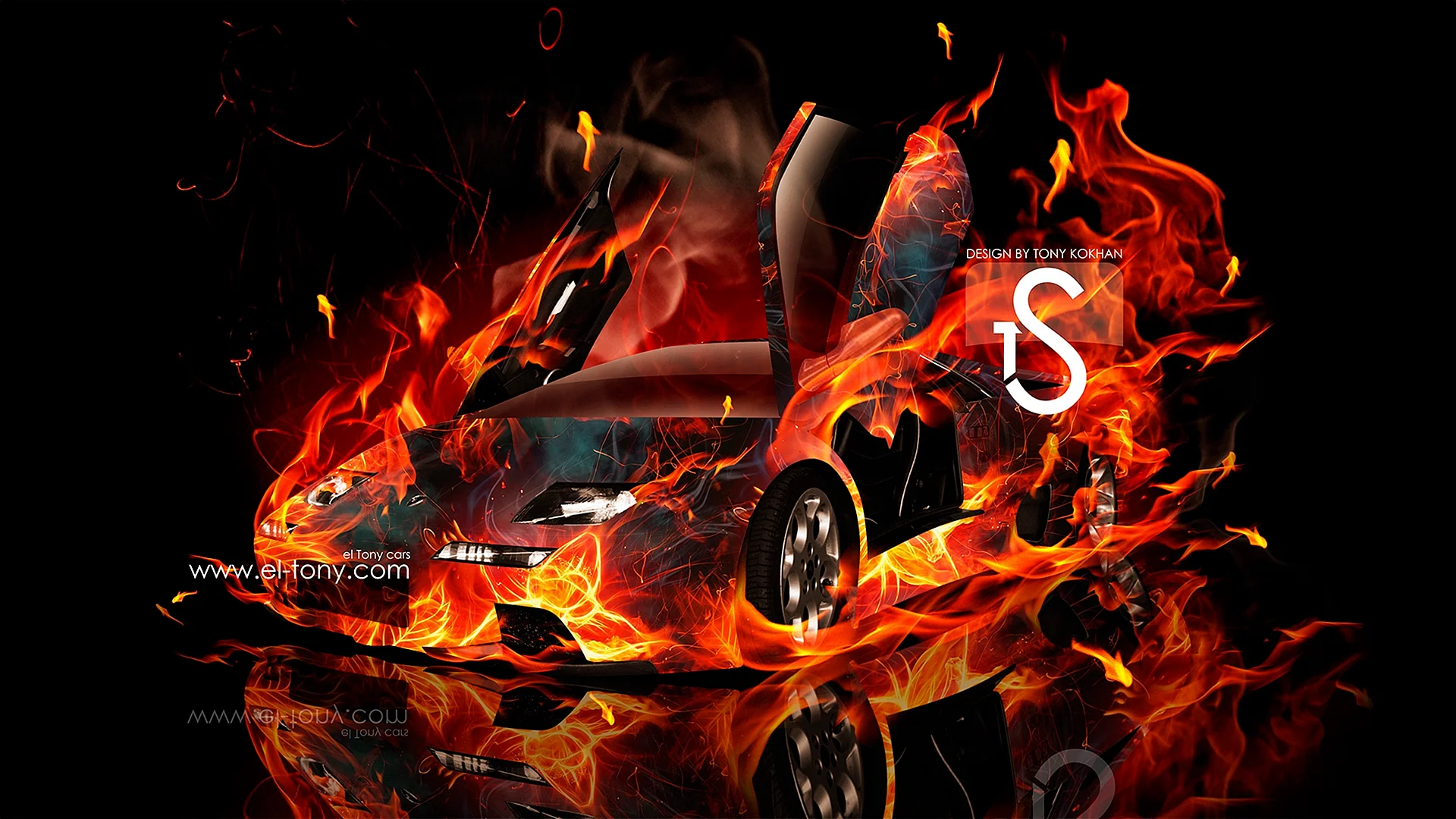 Lamborghini On Fire Wallpaper