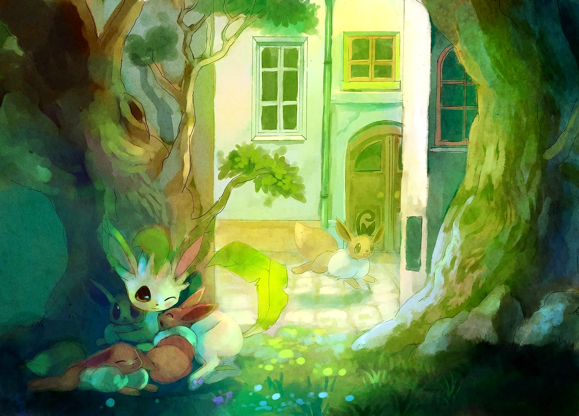 Leafeon Forest Wallpaper