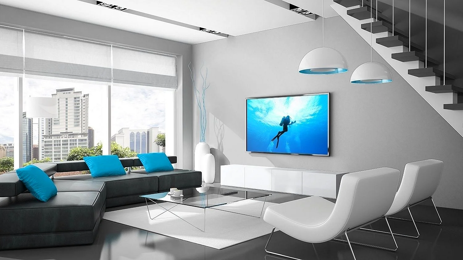 Led Tv Wall Wallpaper