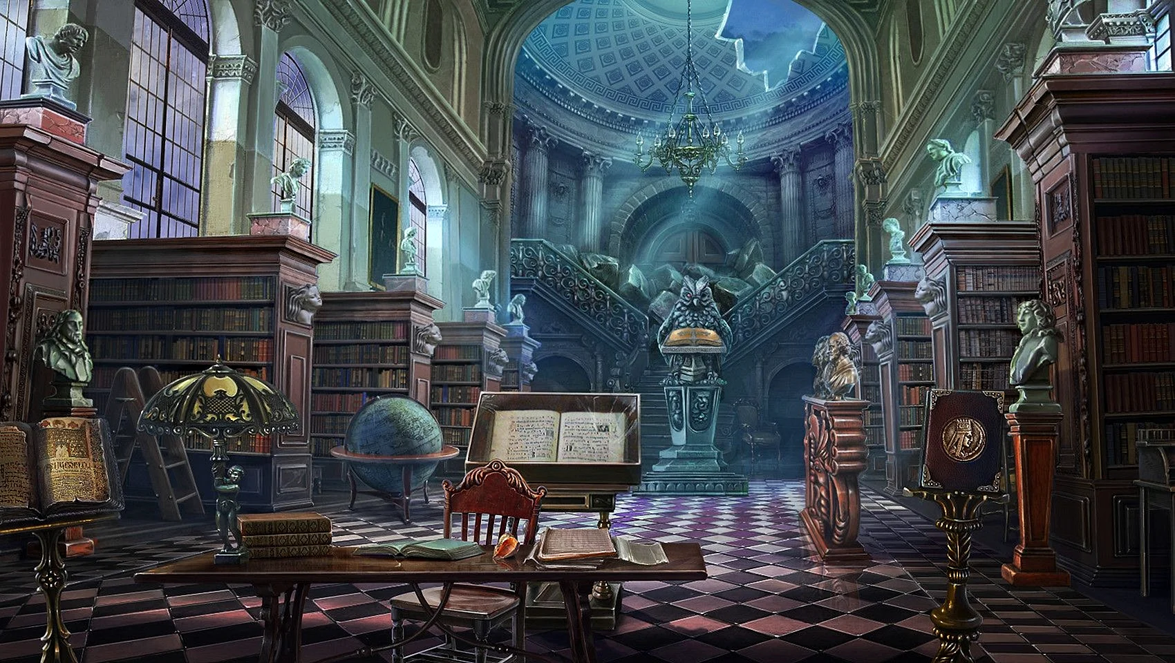 Library Fantasy Art Wallpaper