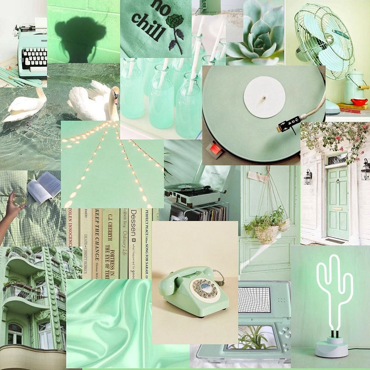 Sage Green Aesthetic Collage Wallpapers - WallpapersHigh