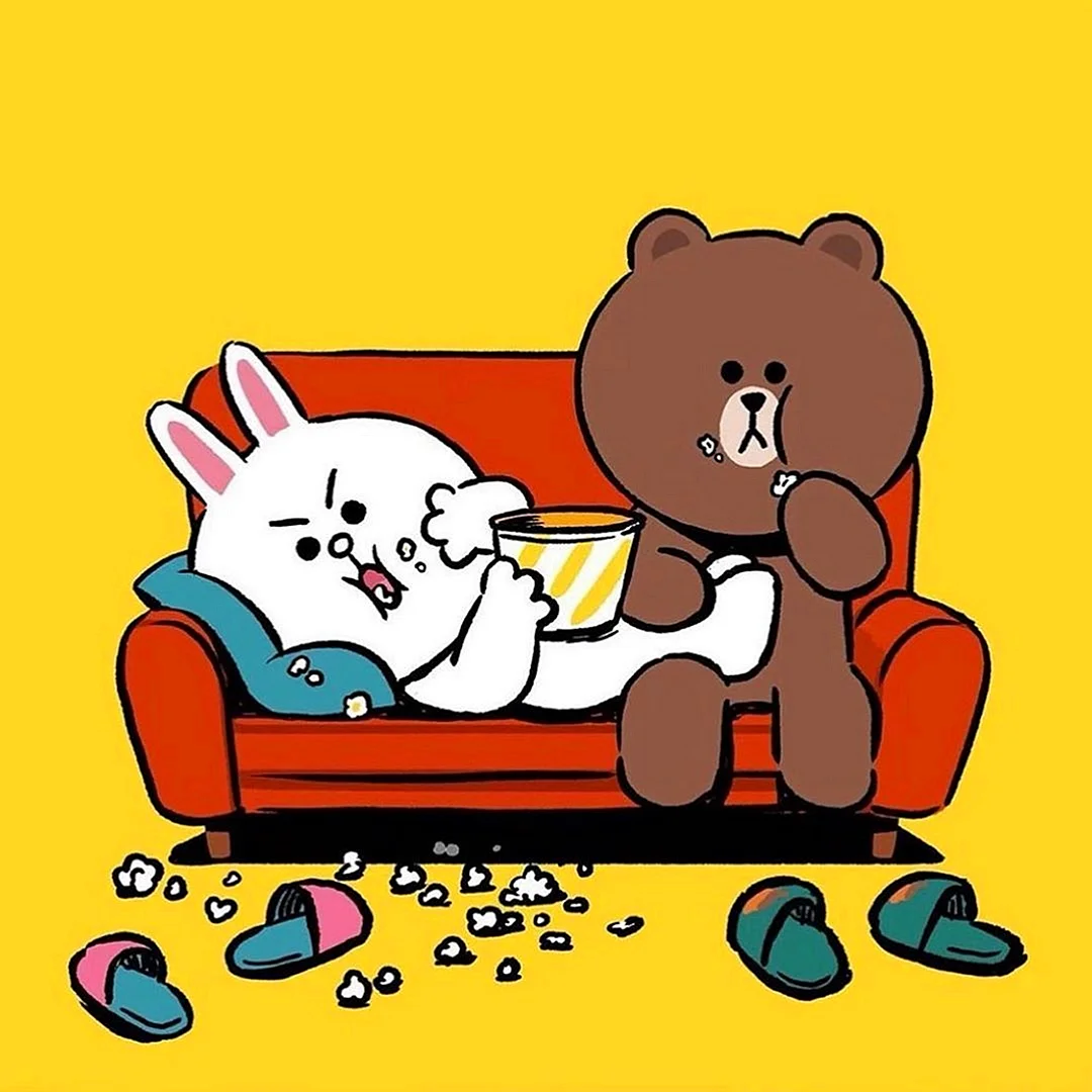 Line Brown And Cony Wallpaper