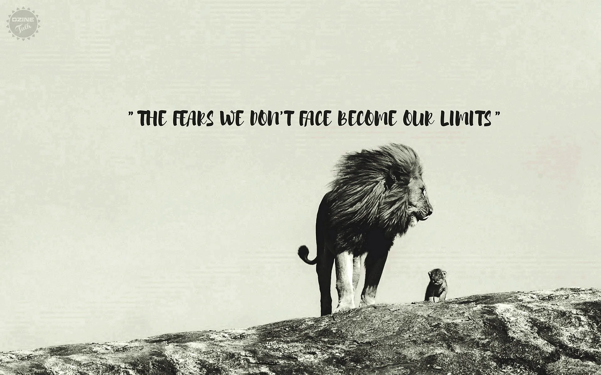 Lion And Cub Motivational Wallpaper Wallpaper