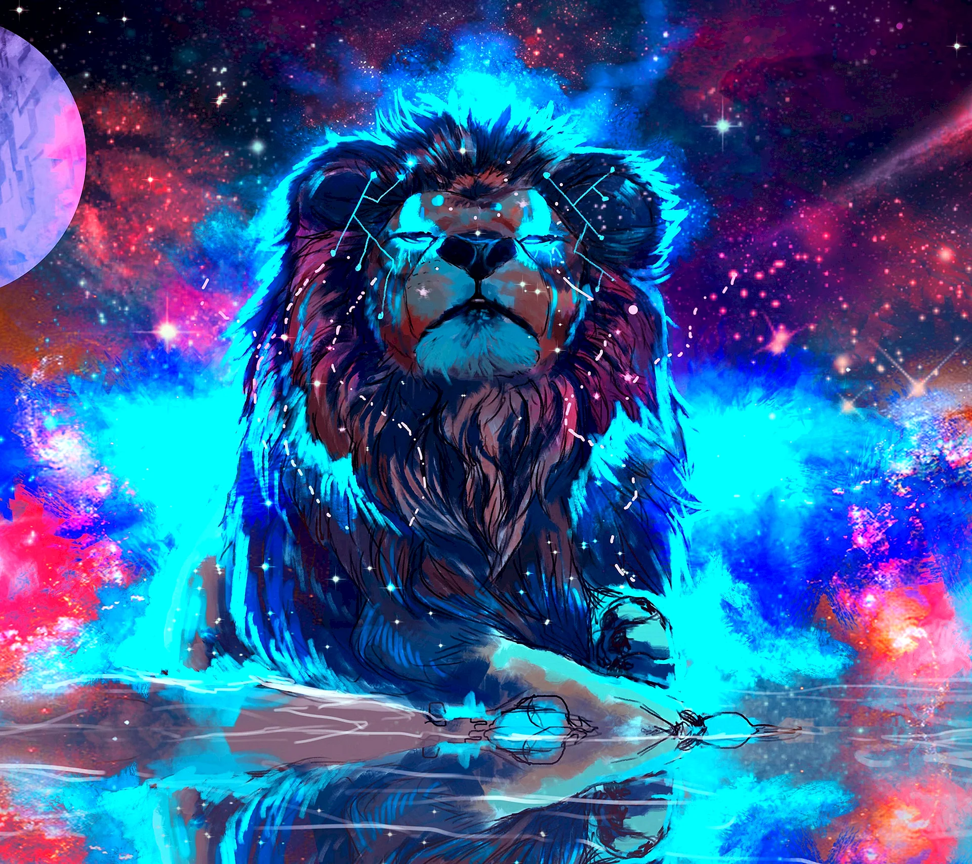 Lion Neon Wallpaper