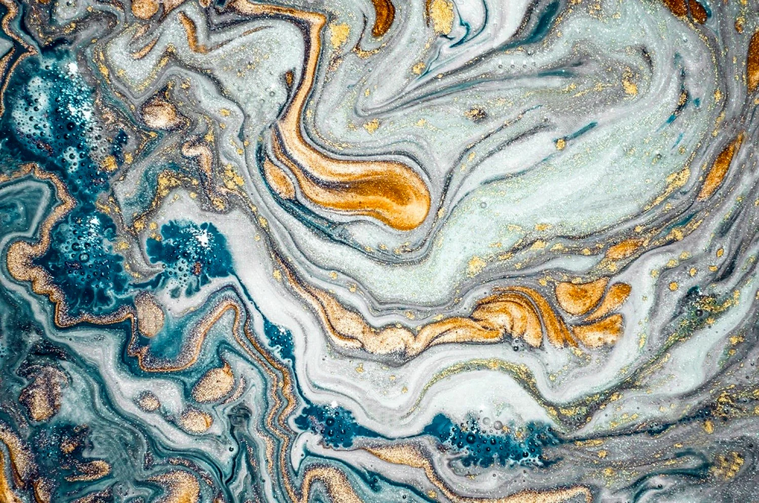 Liquid Golden Marble Wallpaper