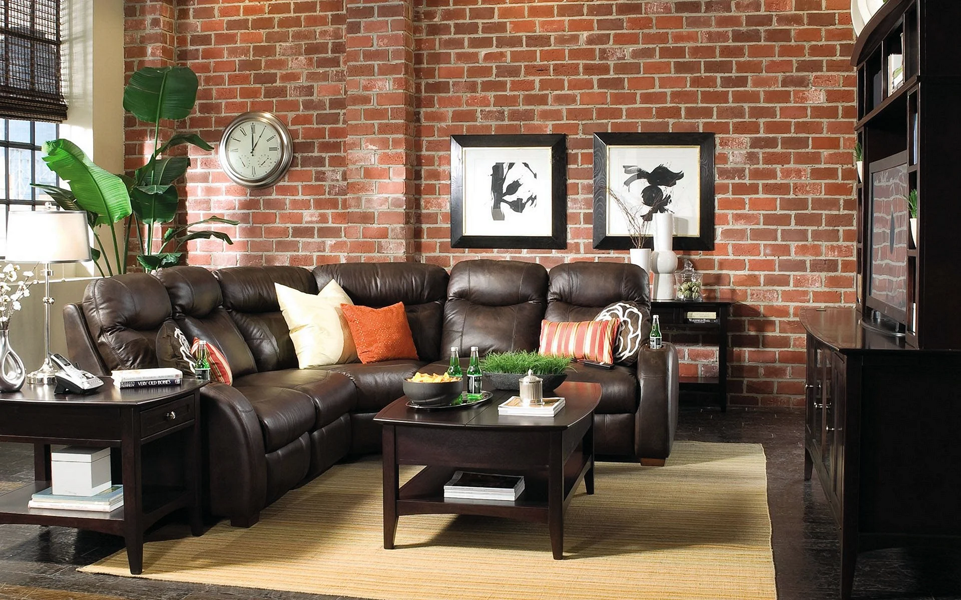 Living Room Brick Wallpaper