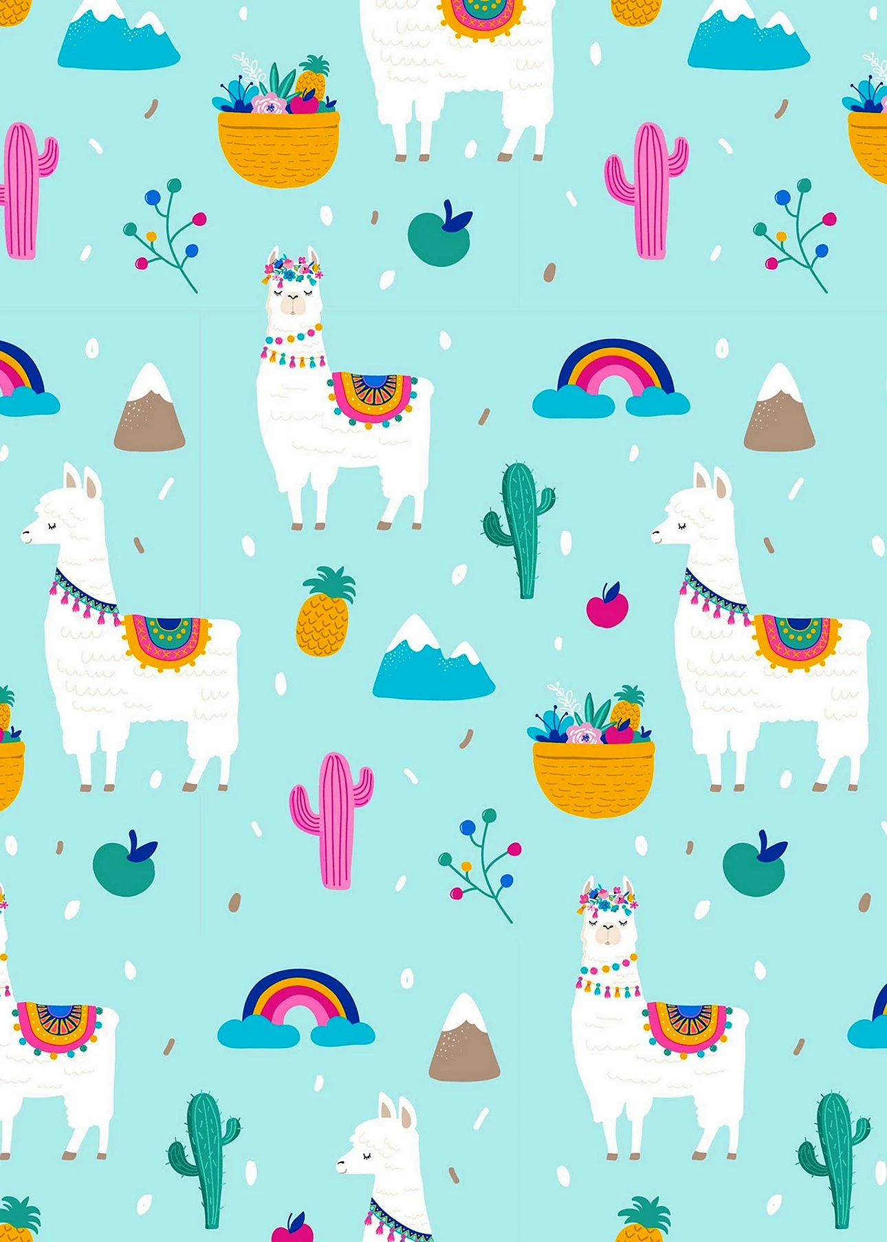 Llama Pattern Wallpaper For iPhone