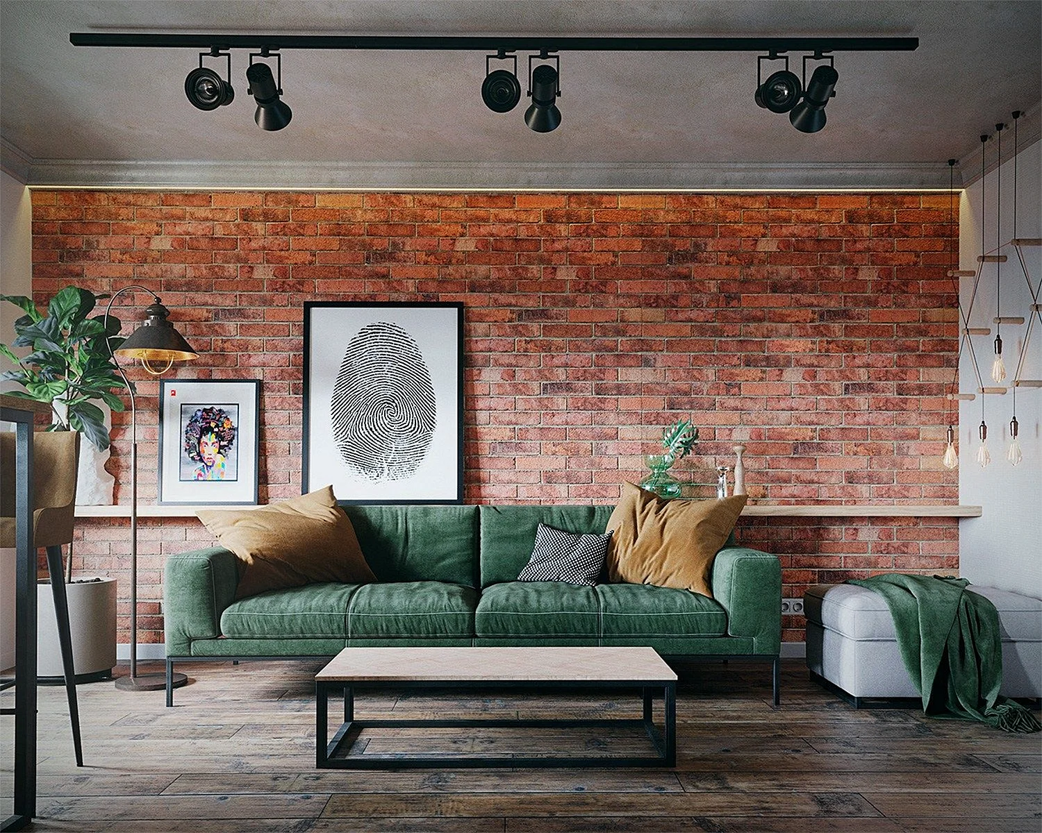 Loft Red Brick Interior Wallpaper