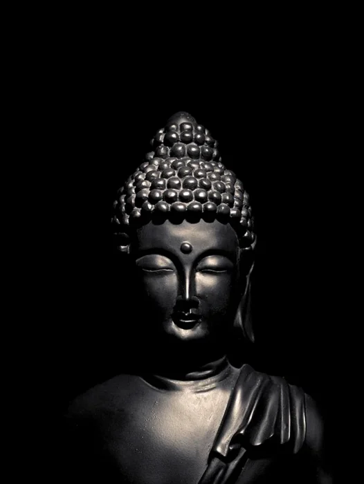 Lord Buddha Black Wallpaper For iPhone