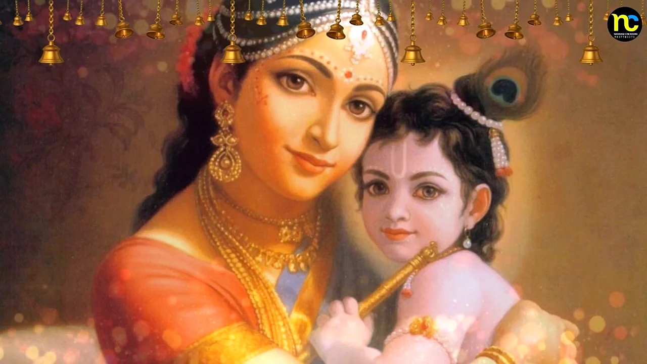 Lord Krishna With Mother Wallpaper