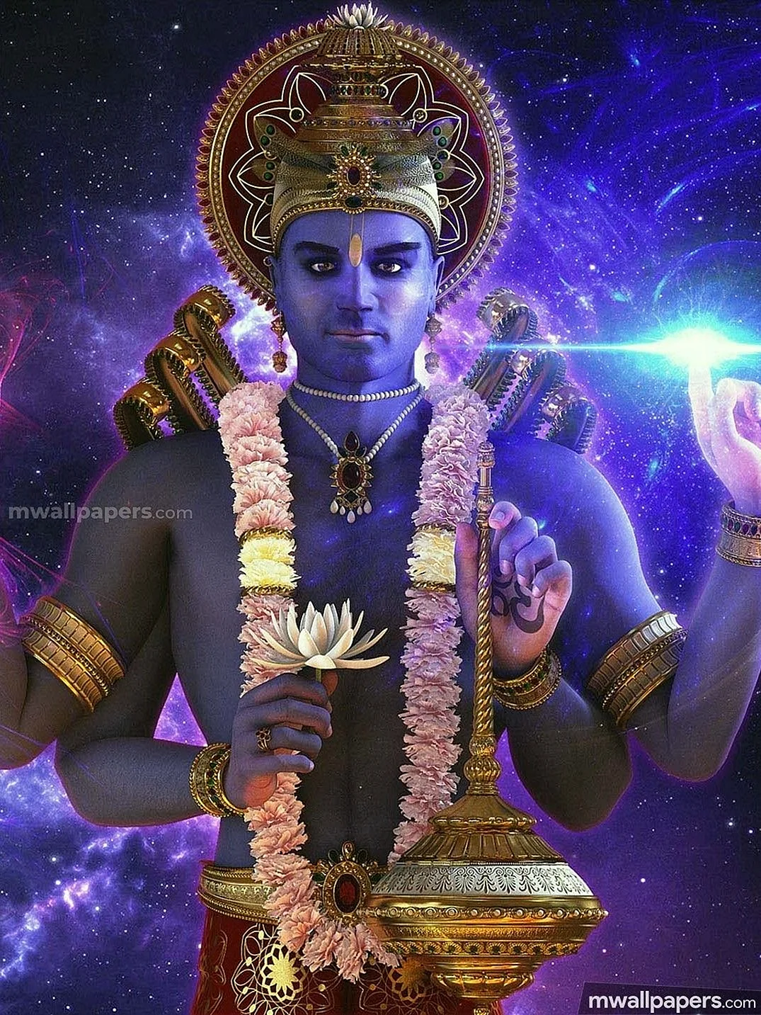 Lord Vishnu Digital Wallpaper For iPhone