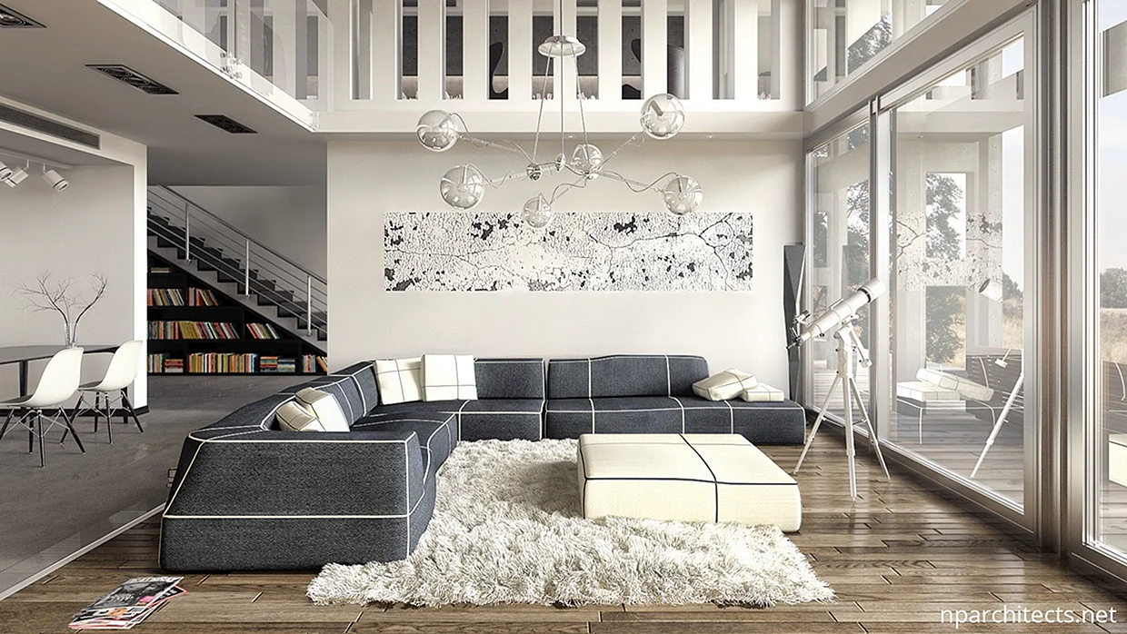 Luxury Home Interior White Wallpaper