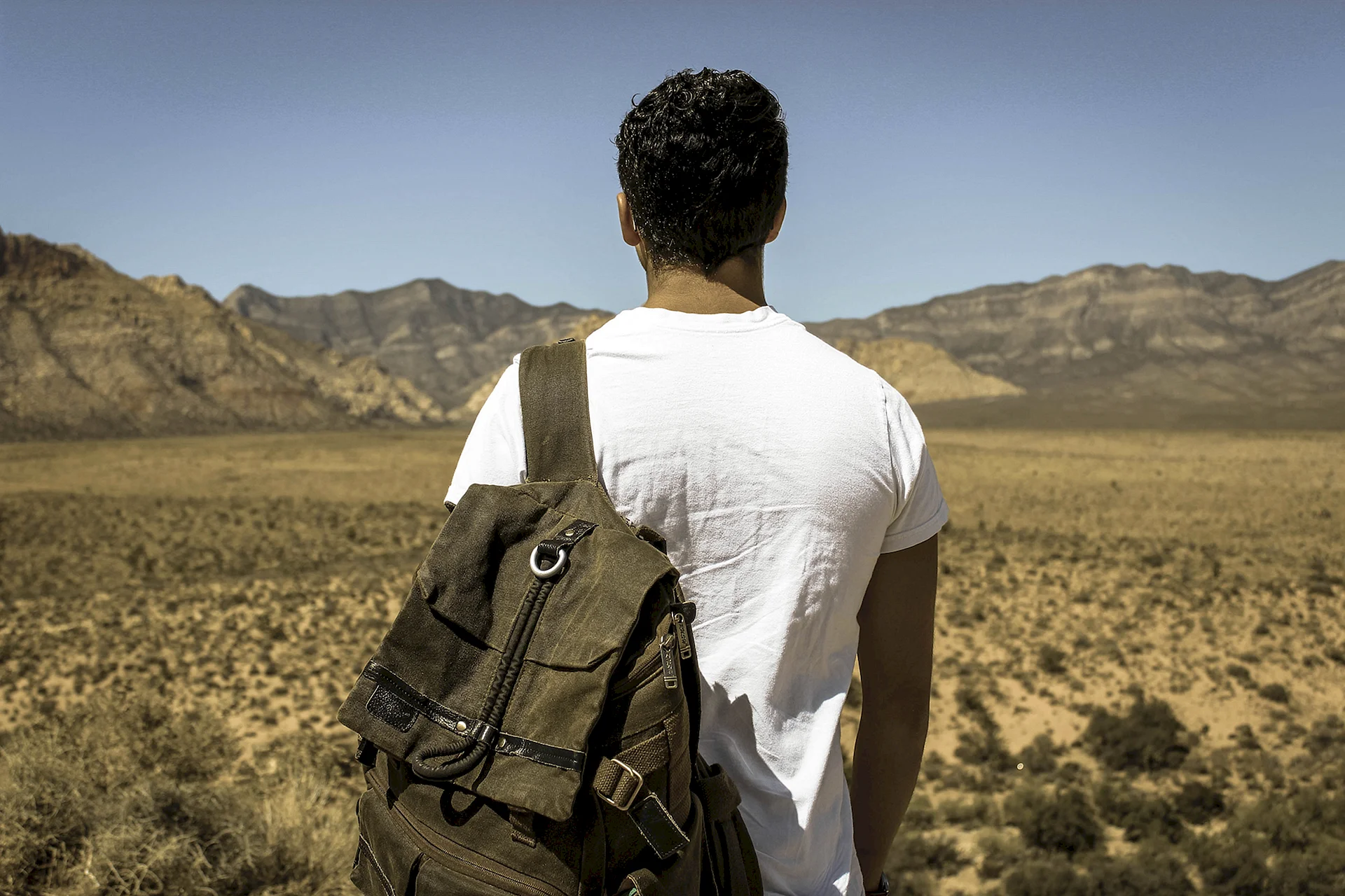 Man With Backpack Wallpaper