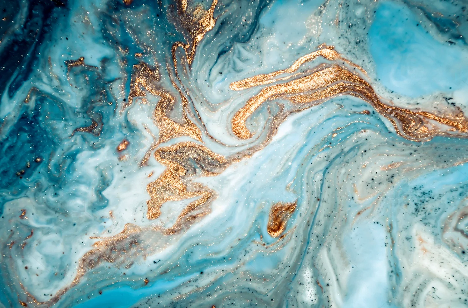 Marble Blue Gold Wallpaper