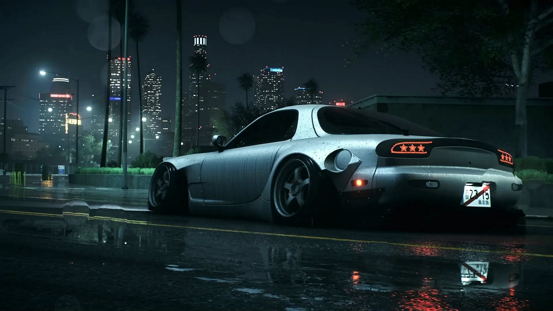 Mazda Rx-7 Tokyo Night Wallpaper