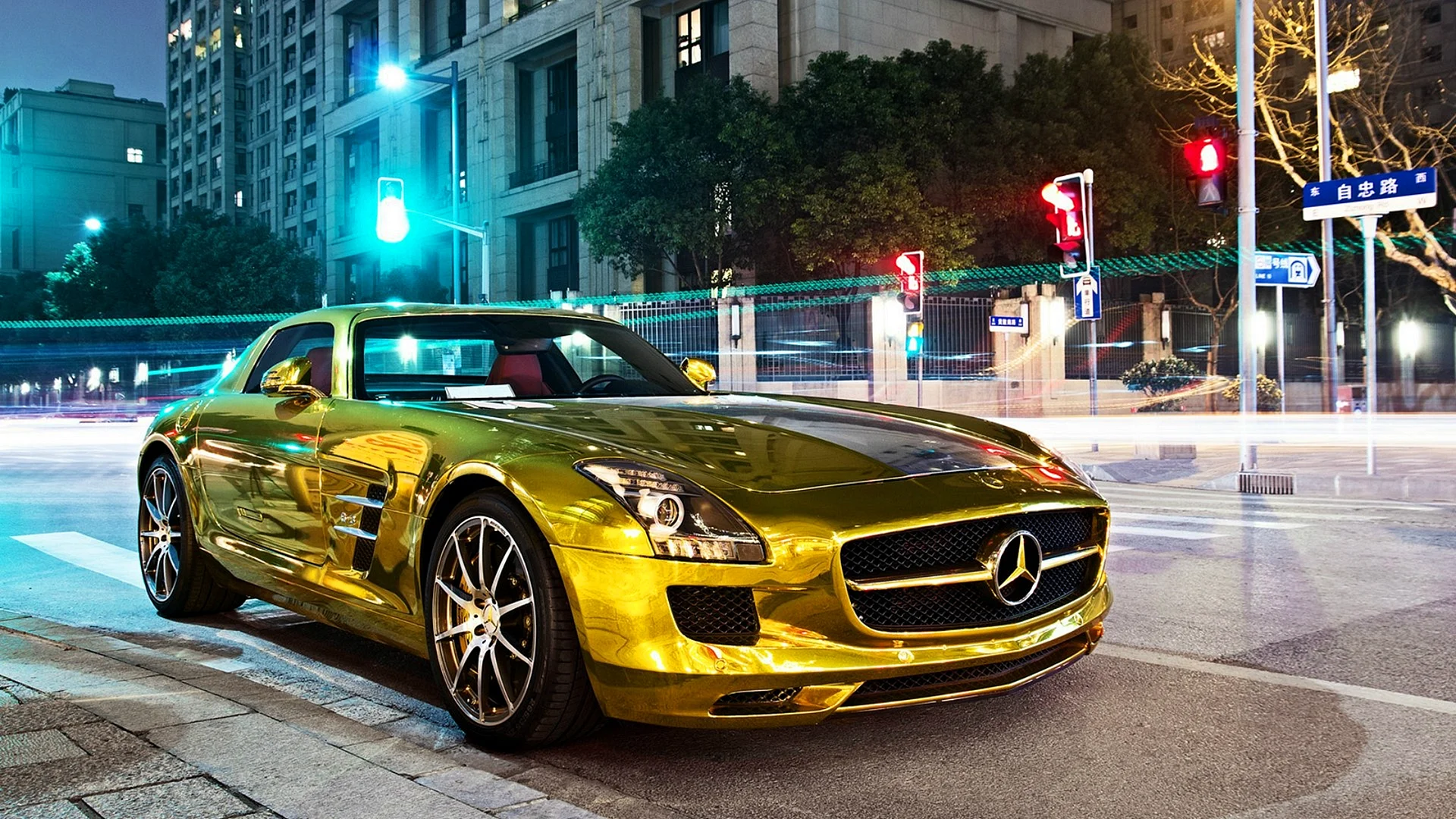 Mercedes Sls Amg Gold Wallpaper