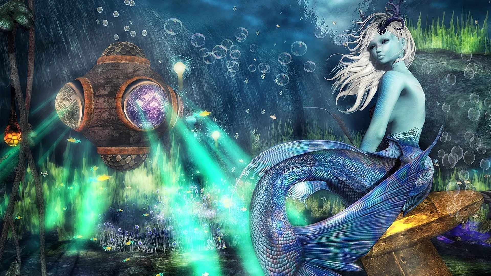 Mermaid Fantasy 3D Wallpaper