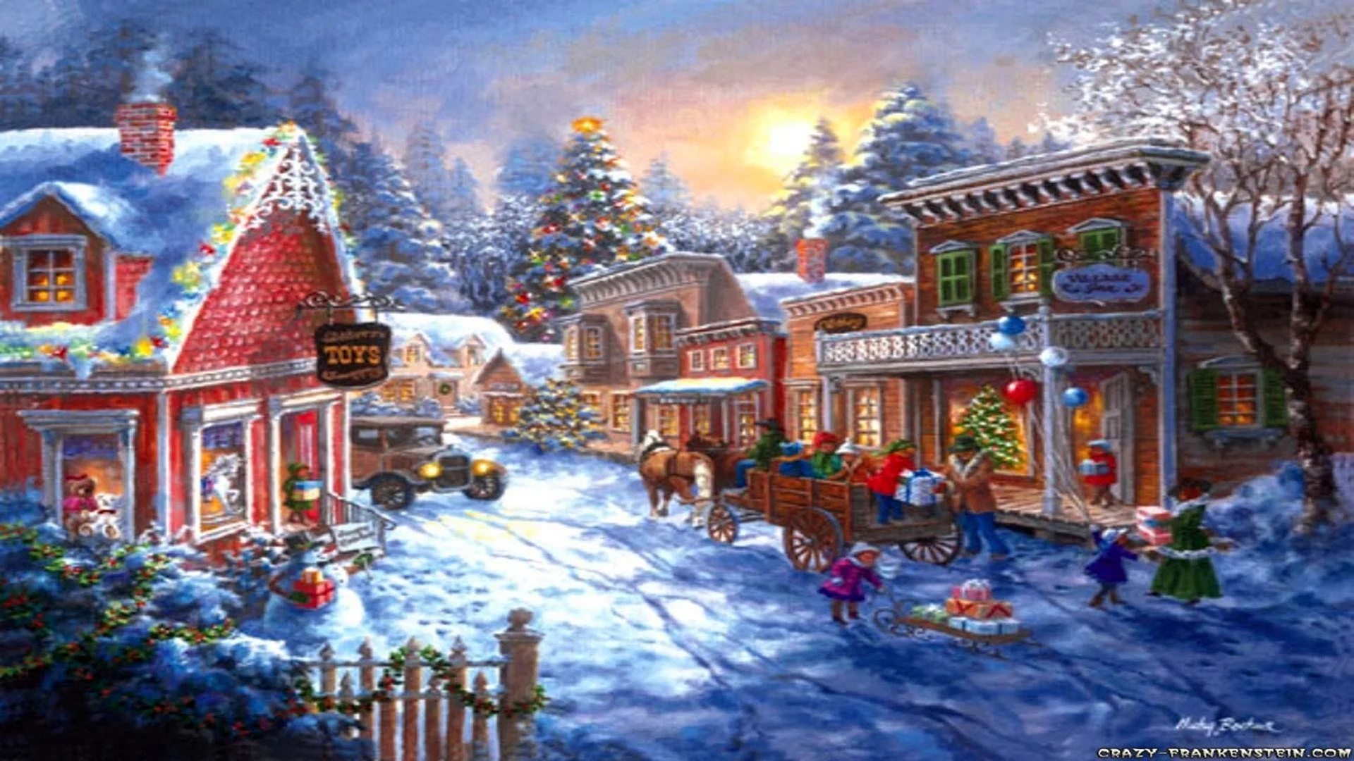 Merry Christmas House Winter Wallpaper