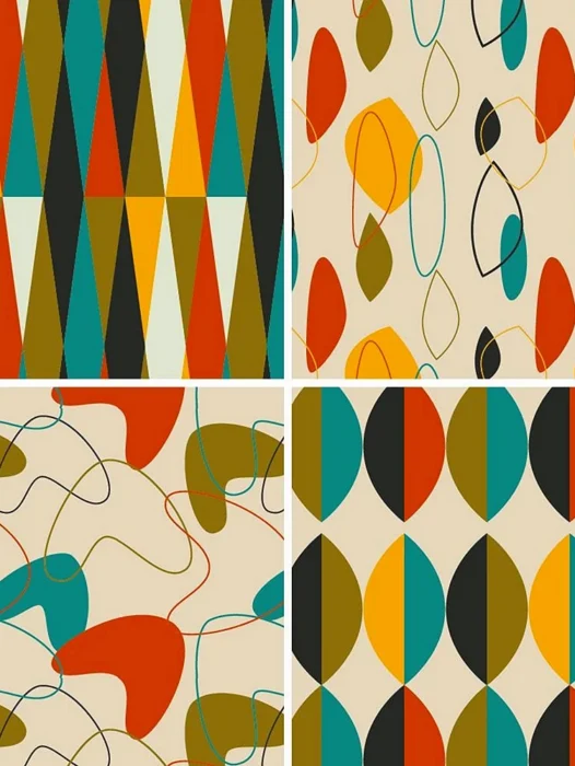 Mid Century Pattern Wallpaper