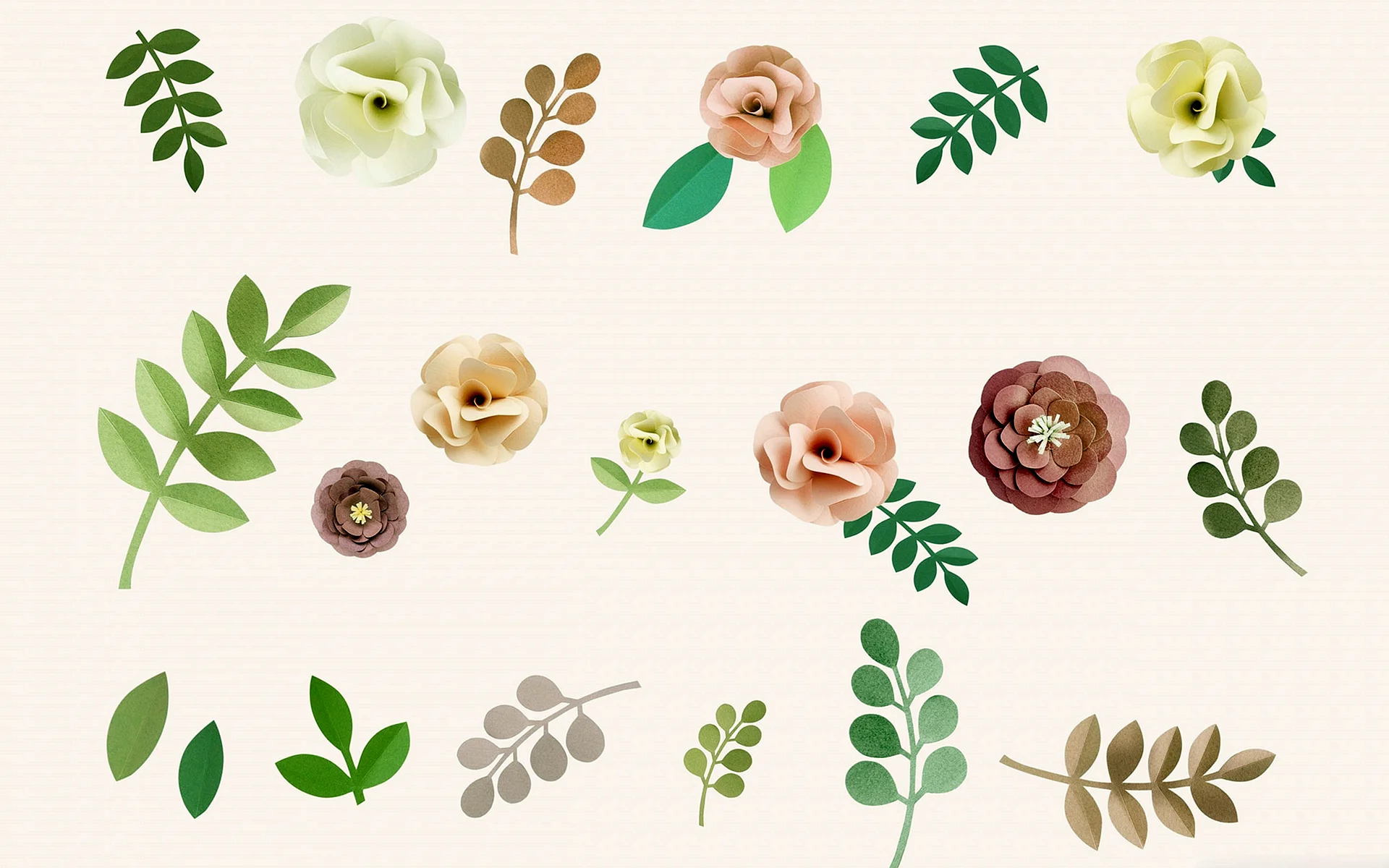 Minimalist Flower Pattern Wallpaper