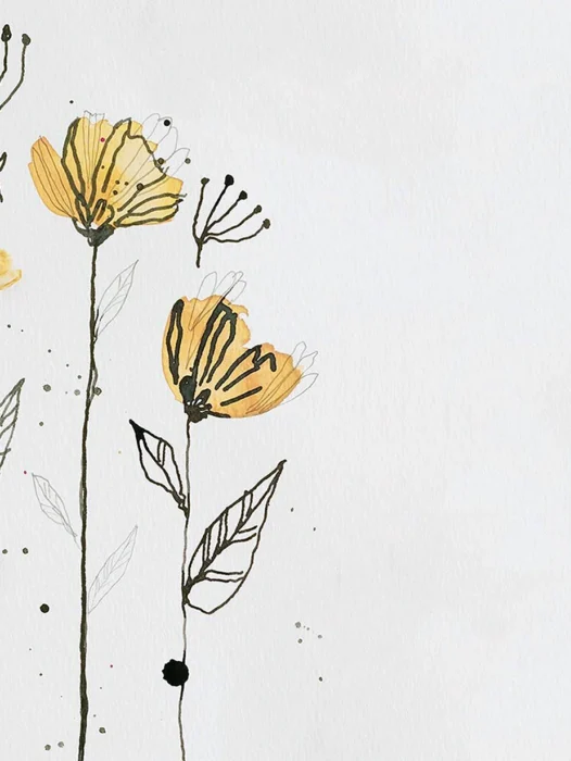 Minimalistic Flowers illustration Wallpaper