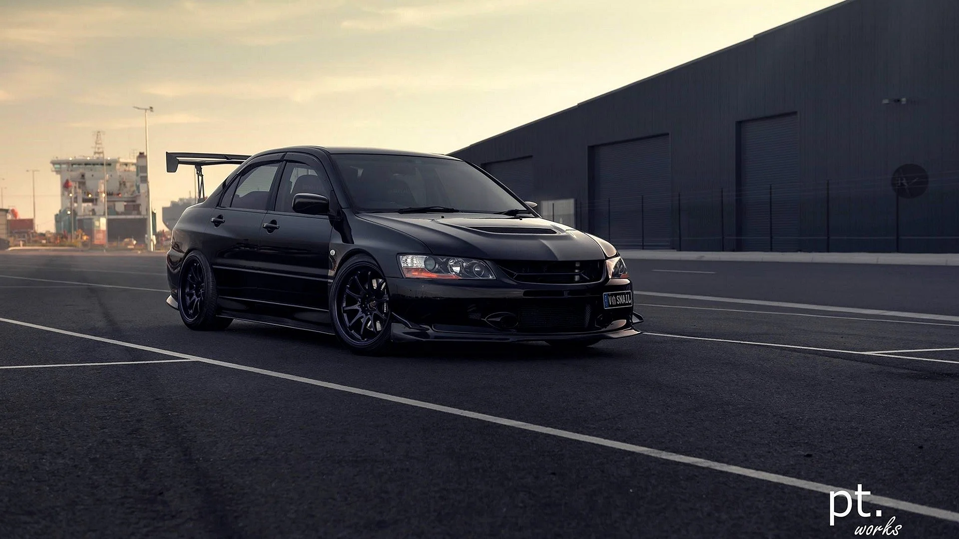 Mitsubishi Lancer 9 Evolution Black Wallpaper