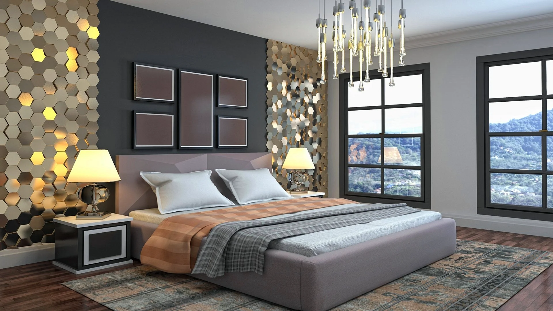 Modern Bedroom Decoration Wallpaper
